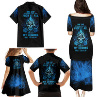 My Demons Out To Play Skull Family Matching Puletasi Dress and Hawaiian Shirt - Wonder Print Shop