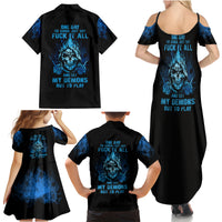 My Demons Out To Play Skull Family Matching Summer Maxi Dress and Hawaiian Shirt - Wonder Print Shop