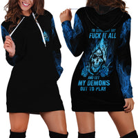My Demons Out To Play Skull Hoodie Dress - Wonder Print Shop
