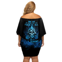 My Demons Out To Play Skull Off Shoulder Short Dress - Wonder Print Shop