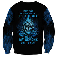 My Demons Out To Play Skull Sweatshirt - Wonder Print Shop