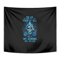 My Demons Out To Play Skull Tapestry - Wonder Print Shop