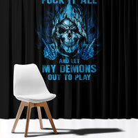 My Demons Out To Play Skull Window Curtain - Wonder Print Shop