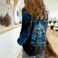 My Demons Out To Play Skull Women Casual Shirt - Wonder Print Shop