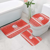 Bahrain Christmas Bathroom Set with Pearl Shell Design Red Snowflake Pattern and Holiday Lights - Wonder Print Shop
