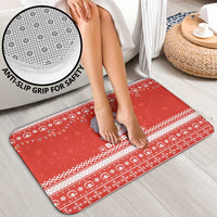 Bahrain Christmas Bathroom Set with Pearl Shell Design Red Snowflake Pattern and Holiday Lights - Wonder Print Shop