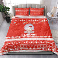 Bahrain Christmas Bedding Set with Pearl Shell Design Red Snowflake Pattern and Holiday Lights - Wonder Print Shop
