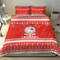 Bahrain Christmas Bedding Set with Pearl Shell Design Red Snowflake Pattern and Holiday Lights - Wonder Print Shop