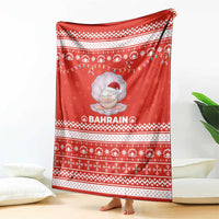 Bahrain Christmas Blanket with Pearl Shell Design Red Snowflake Pattern and Holiday Lights - Wonder Print Shop