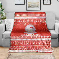 Bahrain Christmas Blanket with Pearl Shell Design Red Snowflake Pattern and Holiday Lights - Wonder Print Shop