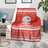 Bahrain Christmas Blanket with Pearl Shell Design Red Snowflake Pattern and Holiday Lights - Wonder Print Shop