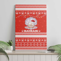 Bahrain Christmas Canvas Wall Art with Pearl Shell Design Red Snowflake Pattern and Holiday Lights - Wonder Print Shop
