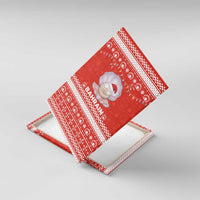 Bahrain Christmas Canvas Wall Art with Pearl Shell Design Red Snowflake Pattern and Holiday Lights - Wonder Print Shop