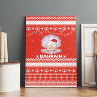 Bahrain Christmas Canvas Wall Art with Pearl Shell Design Red Snowflake Pattern and Holiday Lights - Wonder Print Shop