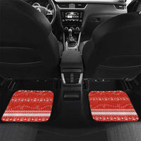 Bahrain Christmas Car Mats with Pearl Shell Design Red Snowflake Pattern and Holiday Lights - Wonder Print Shop
