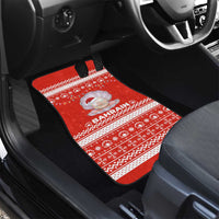 Bahrain Christmas Car Mats with Pearl Shell Design Red Snowflake Pattern and Holiday Lights - Wonder Print Shop