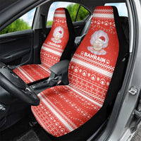 Bahrain Christmas Car Seat Cover with Pearl Shell Design Red Snowflake Pattern and Holiday Lights - Wonder Print Shop