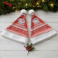 Bahrain Christmas Santa Hat with Pearl Shell Design Red Snowflake Pattern and Holiday Lights - Wonder Print Shop