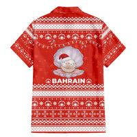 Bahrain Christmas Family Matching Mermaid Dress and Hawaiian Shirt with Pearl Shell Design Red Snowflake Pattern and Holiday Lights - Wonder Print Shop