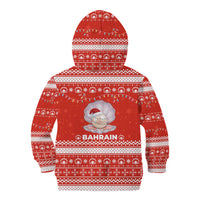 Bahrain Christmas Kid Hoodie with Pearl Shell Design Red Snowflake Pattern and Holiday Lights - Wonder Print Shop