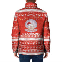 Bahrain Christmas Padded Jacket with Pearl Shell Design Red Snowflake Pattern and Holiday Lights - Wonder Print Shop