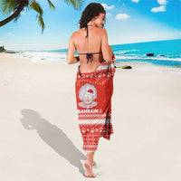 Bahrain Christmas Sarong with Pearl Shell Design Red Snowflake Pattern and Holiday Lights - Wonder Print Shop