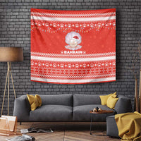 Bahrain Christmas Tapestry with Pearl Shell Design Red Snowflake Pattern and Holiday Lights - Wonder Print Shop