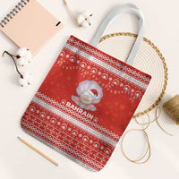 Bahrain Christmas Tote Bag with Pearl Shell Design Red Snowflake Pattern and Holiday Lights - Wonder Print Shop