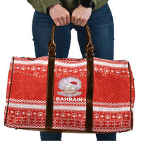 Bahrain Christmas Travel Bag with Pearl Shell Design Red Snowflake Pattern and Holiday Lights - Wonder Print Shop