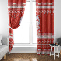 Bahrain Christmas Window Curtain with Pearl Shell Design Red Snowflake Pattern and Holiday Lights - Wonder Print Shop