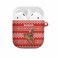 Bahrain Christmas AirPods Case with Santa Riding Camel Red Geometric Pattern and Festive Design - Wonder Print Shop