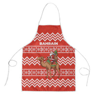 Bahrain Christmas Apron with Santa Riding Camel Red Geometric Pattern and Festive Design - Wonder Print Shop