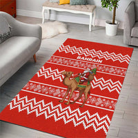 Bahrain Christmas Area Rug with Santa Riding Camel Red Geometric Pattern and Festive Design - Wonder Print Shop