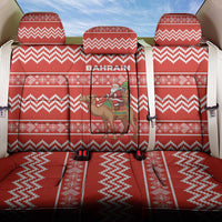 Bahrain Christmas Back Car Seat Cover with Santa Riding Camel Red Geometric Pattern and Festive Design - Wonder Print Shop