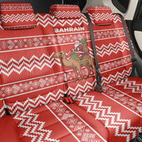 Bahrain Christmas Back Car Seat Cover with Santa Riding Camel Red Geometric Pattern and Festive Design - Wonder Print Shop