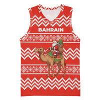 Bahrain Christmas Basketball Jersey with Santa Riding Camel Red Geometric Pattern and Festive Design - Wonder Print Shop