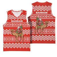Bahrain Christmas Basketball Jersey with Santa Riding Camel Red Geometric Pattern and Festive Design - Wonder Print Shop