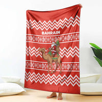 Bahrain Christmas Blanket with Santa Riding Camel Red Geometric Pattern and Festive Design - Wonder Print Shop