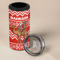 Bahrain Christmas 4 in 1 Can Cooler Tumbler with Santa Riding Camel Red Geometric Pattern and Festive Design - Wonder Print Shop