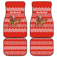 Bahrain Christmas Car Mats with Santa Riding Camel Red Geometric Pattern and Festive Design - Wonder Print Shop