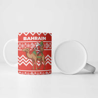 Bahrain Christmas Ceramic Mug with Santa Riding Camel Red Geometric Pattern and Festive Design - Wonder Print Shop