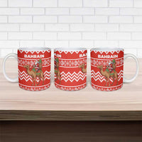 Bahrain Christmas Ceramic Mug with Santa Riding Camel Red Geometric Pattern and Festive Design - Wonder Print Shop
