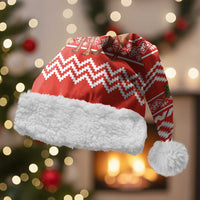 Bahrain Christmas Santa Hat with Santa Riding Camel Red Geometric Pattern and Festive Design - Wonder Print Shop