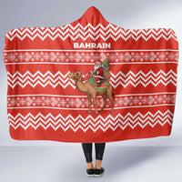 Bahrain Christmas Hooded Blanket with Santa Riding Camel Red Geometric Pattern and Festive Design - Wonder Print Shop