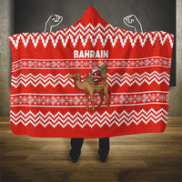 Bahrain Christmas Hooded Blanket with Santa Riding Camel Red Geometric Pattern and Festive Design - Wonder Print Shop