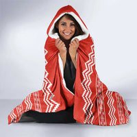 Bahrain Christmas Hooded Blanket with Santa Riding Camel Red Geometric Pattern and Festive Design - Wonder Print Shop