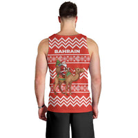 Bahrain Christmas Men Tank Top with Santa Riding Camel Red Geometric Pattern and Festive Design - Wonder Print Shop