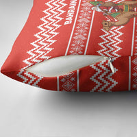 Bahrain Christmas Pillow Cover with Santa Riding Camel Red Geometric Pattern and Festive Design - Wonder Print Shop