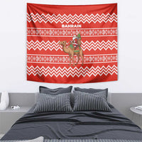 Bahrain Christmas Tapestry with Santa Riding Camel Red Geometric Pattern and Festive Design - Wonder Print Shop