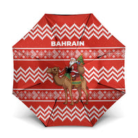 Bahrain Christmas Umbrella with Santa Riding Camel Red Geometric Pattern and Festive Design - Wonder Print Shop
